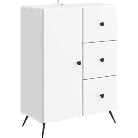 Credenza Bianco Lucido 66 x 34,5 x 90 cm Legno ingegnerizzato vidaXL