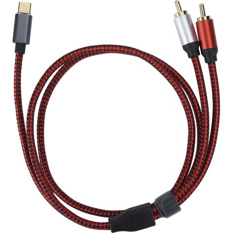 Câble Audio Type-C Mâle vers 2 RCA Mâle pour Téléphone/Tablette/PC, Doré (1m) (1/5)