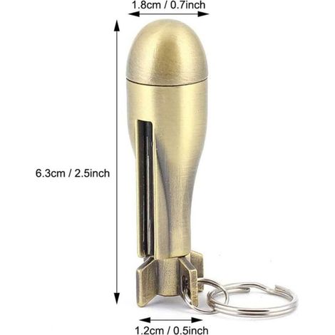 Match allume-feu, Portable Reusable Waterproof Matchstick Fire Starter, Allume-feu Flint Match Porte-Clés, Kerosene Refillable Lighter pour équipement de Secours (1/5)