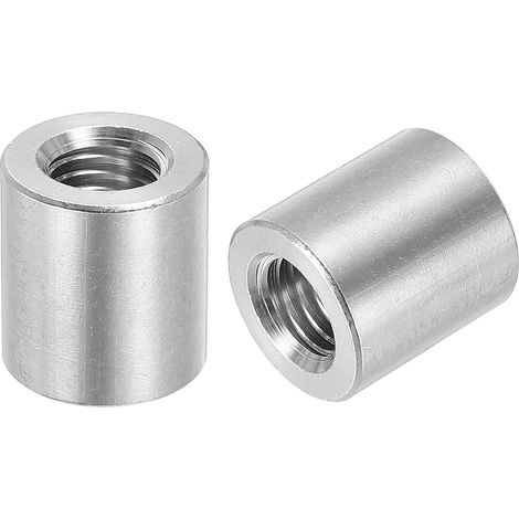 4Pcs Écrous de Raccordement M12, en Acier Inoxydable 304, Écrou de Tige de Manchon de 25 mm/1" de Longueur pour Support, M12x25x20mm (1/5)