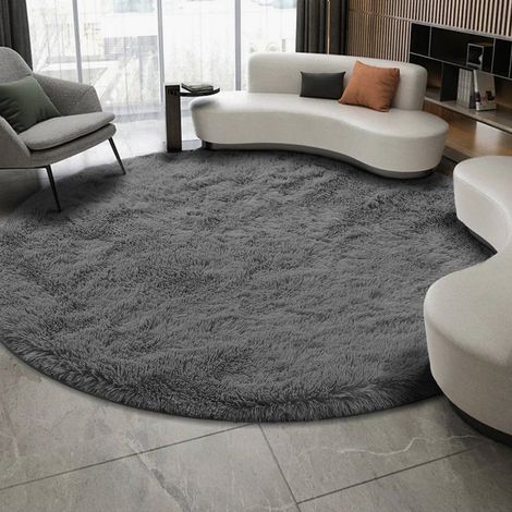 Tapis rond Shaggy Strado 90x90 GreyNight (gris foncé) (1/5)
