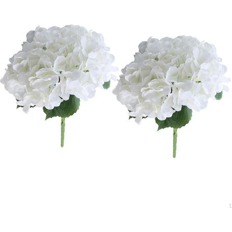 Bouquet de 2 hortensias artificiels réalistes pour une fêteblanc (1/5)