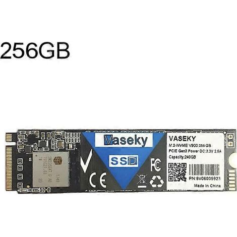 Disque dur SSD M.2 NVMe 256 Go PCIe Gen3 pour ordinateur de bureau et portable - (1/3)
