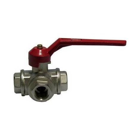 VANNE À BILLE À 3 VOIES  AVEC LEVIER Dimension : 1" (DN 25) 45 bar / 652,5 psi