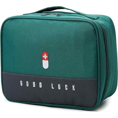 Trousse à pharmacie portable, petite trousse à pharmacie portable pour usage domestique, trousse de premiers secours,Grand vert (1/5)