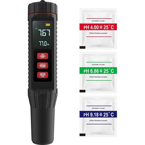 Medidor de pH para agua，7 en 1，analizador de TDS/EC/ORP/Sal/SG/TEMP con pantalla iluminada，medidor de pH digital para agua potable (1/5)