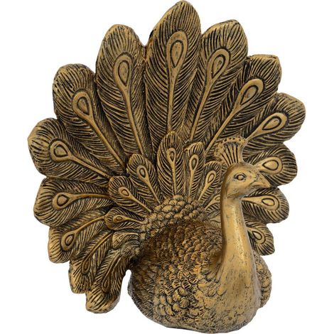 Uccello wild romance h.27cm in resina dorata - Atmosphera créateur d'intérieur