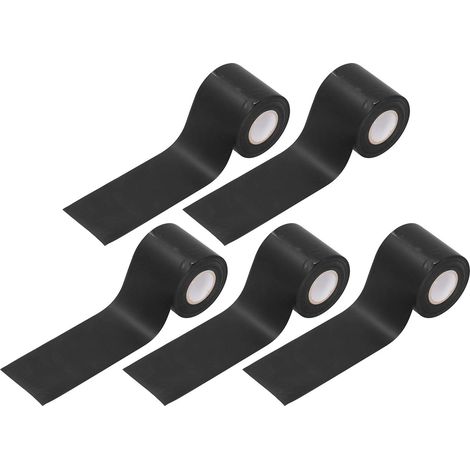 Bande de Tuyau de Climatiseur PVC, Noir, 5 pièces, 6 cm (1/5)