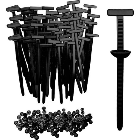 Boucles de serre-câbles universelles en nylon, serre-câbles avec boucles, outil multipurpose de serre-câbles en plastique pour réparations automobiles quotidiennes (50 pièces) (1/5)
