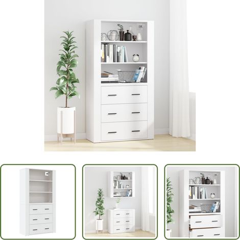 vidaXL Wandmontage - Highboard Weiß Holzwerkstoff (1/5)