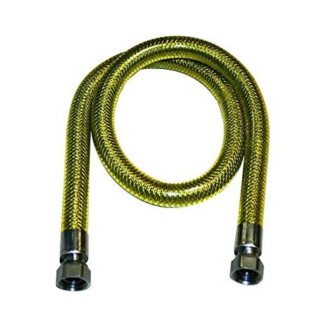 Tubo flessibile 1 metro per gas metano e gpl certificato acciaio inox ff 1/2 cucina