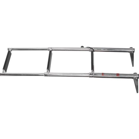 3-stufige Deckleiter, teleskopierbare, klappbare Einstiegsplattform, Treppe aus Edelstahl 304, Bootsrampe (1/5)