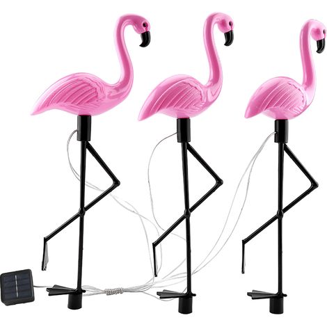 Lampe solaire LED flamant rose 3 en 1 pour extérieur, étanche, jardin ou pelouse (1/5)