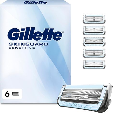 Lames de Rasoir Homme SkinGuard Sensitive, Pack de 6 Cartouches (1/5)