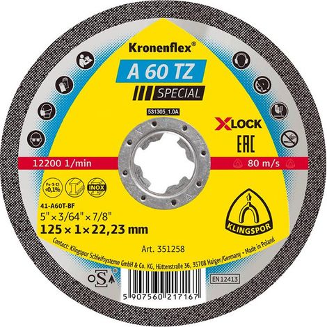 Disco Di Taglio A60Tz X-Lock 125X10Mm Klingspor