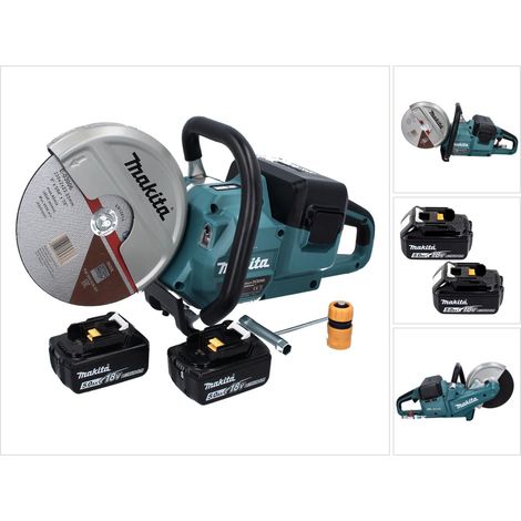 Makita DCE 090 T2X1 Akku Trennschleifer 36 V ( 2x 18 V ) 230 mm Brushless + 2x Akku 5,0 Ah - ohne Ladegerät