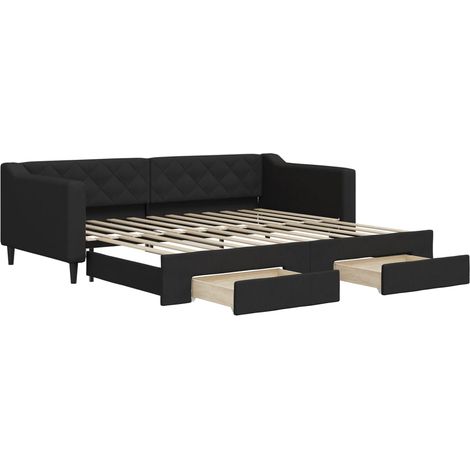 Maison Exclusive - Tagesbett Ausziehbar mit Schubladen Schwarz 90