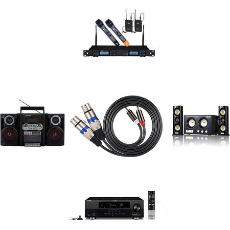 Zweireihiger RCA-Stecker auf zwei XLR-Buchsen Audio-Adapter PVC-Patchkabel