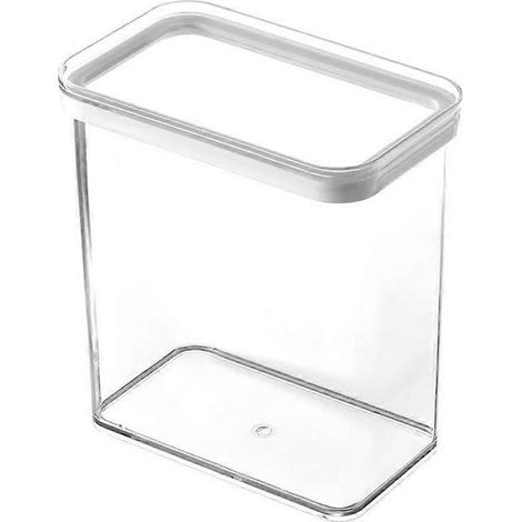 Boîte de rangement murale hermétique en plastique pour placard de cuisine, avec couvercle coulissant et fermeture hermétique, pour bocaux à céréales transparents et boîtes de rangement (2 unités) (1/5)