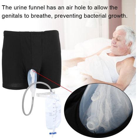 Pochette de jambe urinaire réutilisable pour homme, entonnoir à urine en silicone avec collecteur et cathéter (1/5)