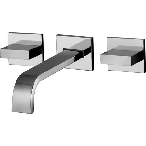 Eingebauter Waschtischmischer mit 3 Löchern aus verchromtem Messing – Paffoni Level (1/2)