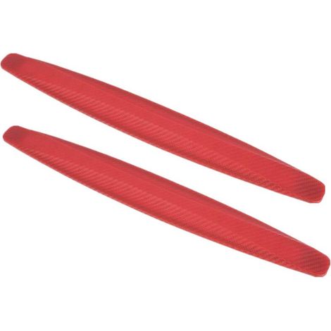 Ede Protection universelle pour pare-chocs avant et arrière de voiture, bande anti-collision en fibre de carbone, autocollant antidérapant, bord antidérapant (rouge) (1/4)