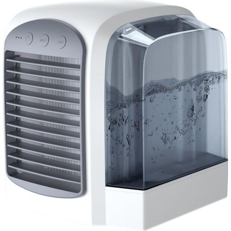 Mini Climatiseur Portable, Réservoir D'eau De 380 Ml, Peut Être Utilisé Pendant 2 À 5 Heures, 3 Vitesses De Vent, Réservoir D'eau Amovible, Facile À Ajouter(Gray) (1/5)