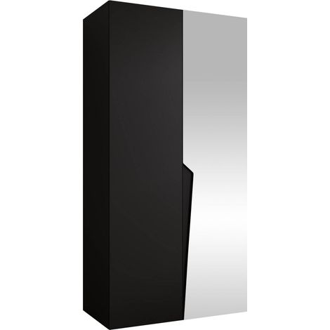Armoire Hartford 608, Noir, 202x100x52cm, Portes d'armoire: Avec des charnières, Nombre d'étagères: 0 (1/5)