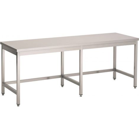 Table Inox Pro Sans Etagère Avec Renfort - Gamme 700 - Combisteel