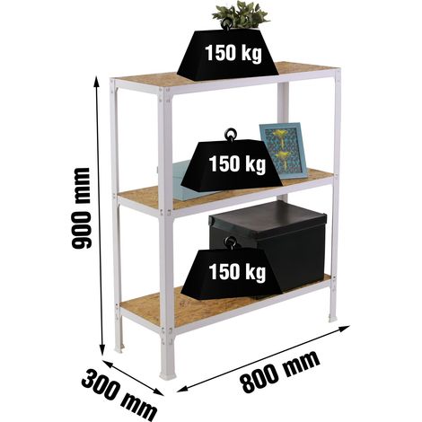 Simonrack Mensola in metallo moderna bianca 900x800x300 mm