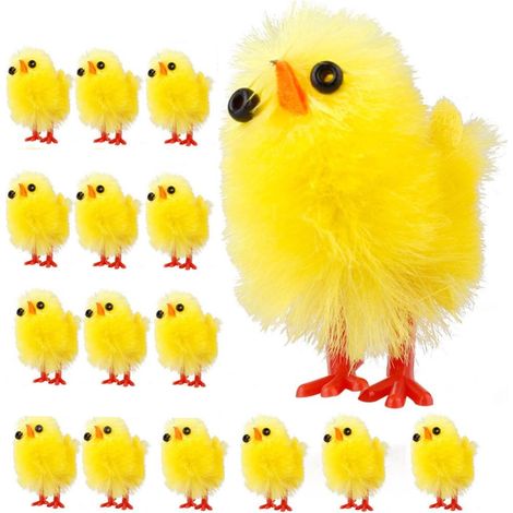 60 Pièces Poussins Miniatures de Pâques Décorations Printanières Jouets Cadeaux pour Enfants Fête Jardin (1/5)