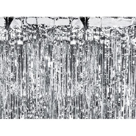 Sfondo fotografico metallizzato argento per feste, 100x200 cm