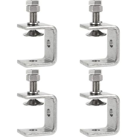 Lot de 4 serre-joints en C en acier inox – Ouverture 0-25 mm – Pour bois, bricolage, soudage, ébénisterie (1/5)