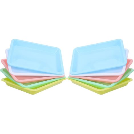 Plateaux de Manipulation de Laboratoire Rectangulaires 10 Pièces en Plastique PP Multicolores Bacs à Sable pour Salle de Classe et Réactifs Chimiques Organisation et (1/5)