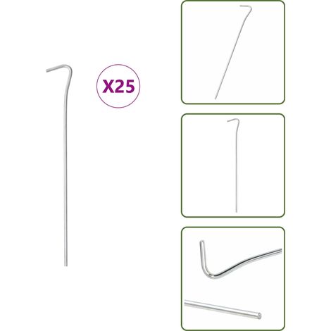The Living Store Zeltheringe 25 Stk. 23 cm Ø4 mm Verzinkter Stahl - Campingausrüstung - Zeltheringe - Zeltzubehör - Gartenbedarf - Outdoor Ausrüstung (1/5)