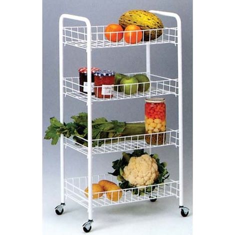 RAYEN - Resserre légume 4corbeilles fixes blanc 38x26x86cm 1111 (1/3)