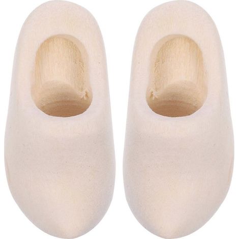 Chaussures en bois pour maison de poupée, décoration compatible, 1 paire, modèle miniature à monter soi-même (1/5)