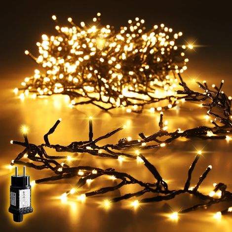 10m 400er LED Cluster Lichterkette Außen, Weihnachtslichterkette mit 8 Modi und Memory, Wasserdicht Christbaumbeleuchtung für Innen Außen Garten Weihnachtsbaum Hochzeit, Warmweiß [Energieklasse G] (1/4)