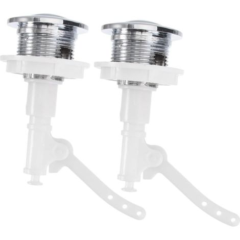 2Pcs Boutons Poussoirs Robustes en ABS pour Réservoir Wc Blanc (1/5)