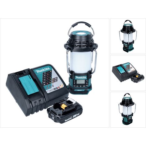 Makita DMR 056 RA1 radio a batteria 18 V FM DAB+ con lanterna 360° torcia IP65 + 1x batteria ricaricabile 2,0 Ah + caricatore