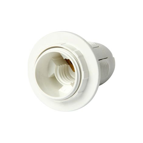 SUPPORT EN PLASTIQUE AVEC ANNEAU E14, BLANC (1/2)