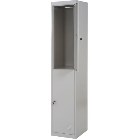 [JAMAIS UTILISÉ] Casier HHG-306, vestiaire de sécurité, métal 185x38x45cm gris