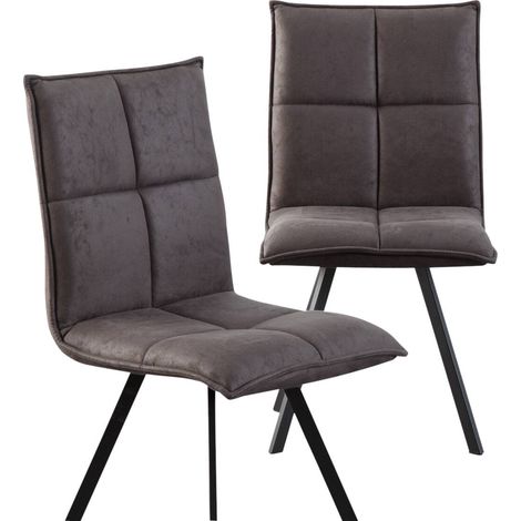 Chaise en polyester noir Nino (lot de 2) (1/5)