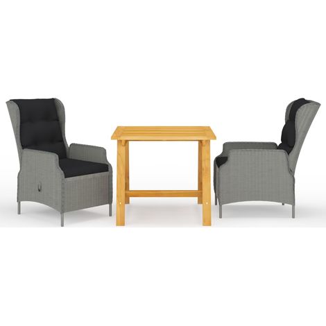 Ensemble à manger de jardin 3 pcs-Salon de jardin Gris clair 230512 (1/5)