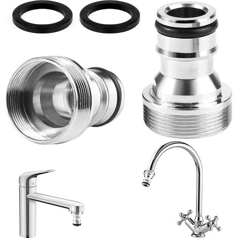 Raccords de Robinet universels pour mitigeur 2 Pièces Adaptateur de Tuyau M24 Adaptateur Robinet Tuyau Arrosage Connecteur Nez de Robinet Laiton pour Tuyau d'arrosage (1/5)
