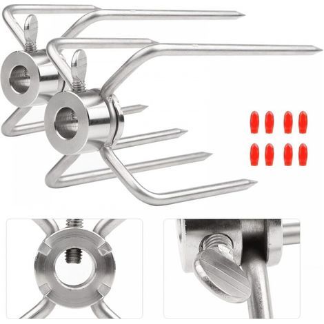 – Grillzange – Edelstahl – 14 mm Durchmesser – Feststellschraube für sicheren Halt – 2er-Set (1/3)
