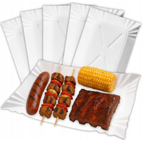 Rechteckige Papiergrillschale 14 x 20 cm, 500 Stück (1/5)