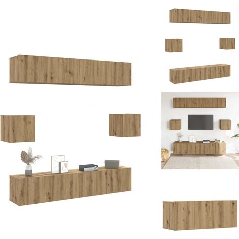 Ensemble de meuble TV mural 6 pcs chêne artisanal - Ensemble De Meubles TV - Ensembles De Meubles TV - Meuble TV - Meuble Hifi (1/5)