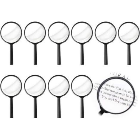 Loupe Enfant 10pcs, Mini Loupes 6cm Diamètre, Loupe pour Lire Plastique pour Découvrir Insectes Plantes Nature, Aides Pédagogiques Idéal pour Jeux de Détective Fêtes d'enfants Jeux de Plein Air (1/5)