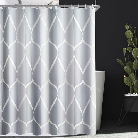 Duschvorhang 260x200cm mit Beschwerung, wasserabweisend, waschbar, inkl. 14 Haken (1/5)
